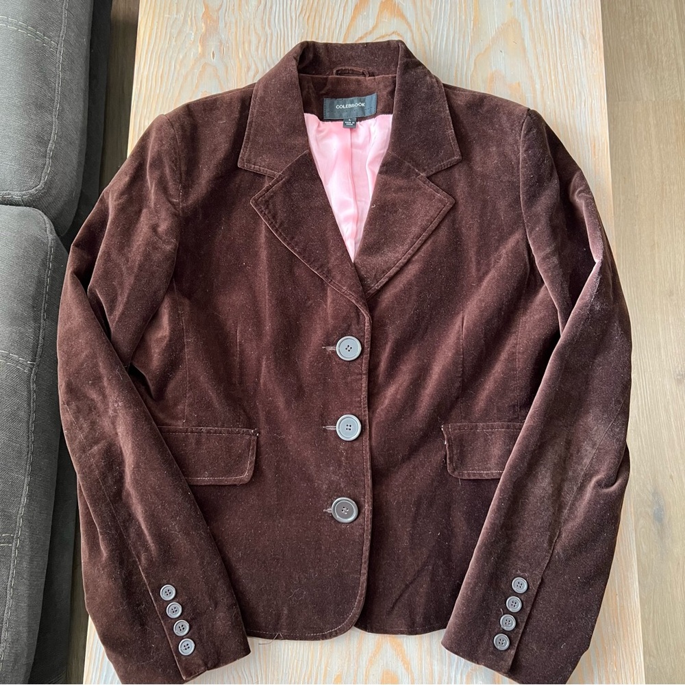 Colebrook brown velvet blazer size L